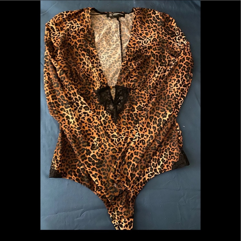 Cheetah laced bodysuit